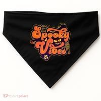 Retro Halloween Spooky Vibes USA-Made Doggie Bandana thumb 0