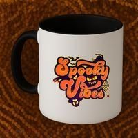 Retro Halloween Spooky Vibes Coffee Mug thumb 2