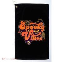 Retro Halloween Spooky Vibes Golf Towel thumb 0