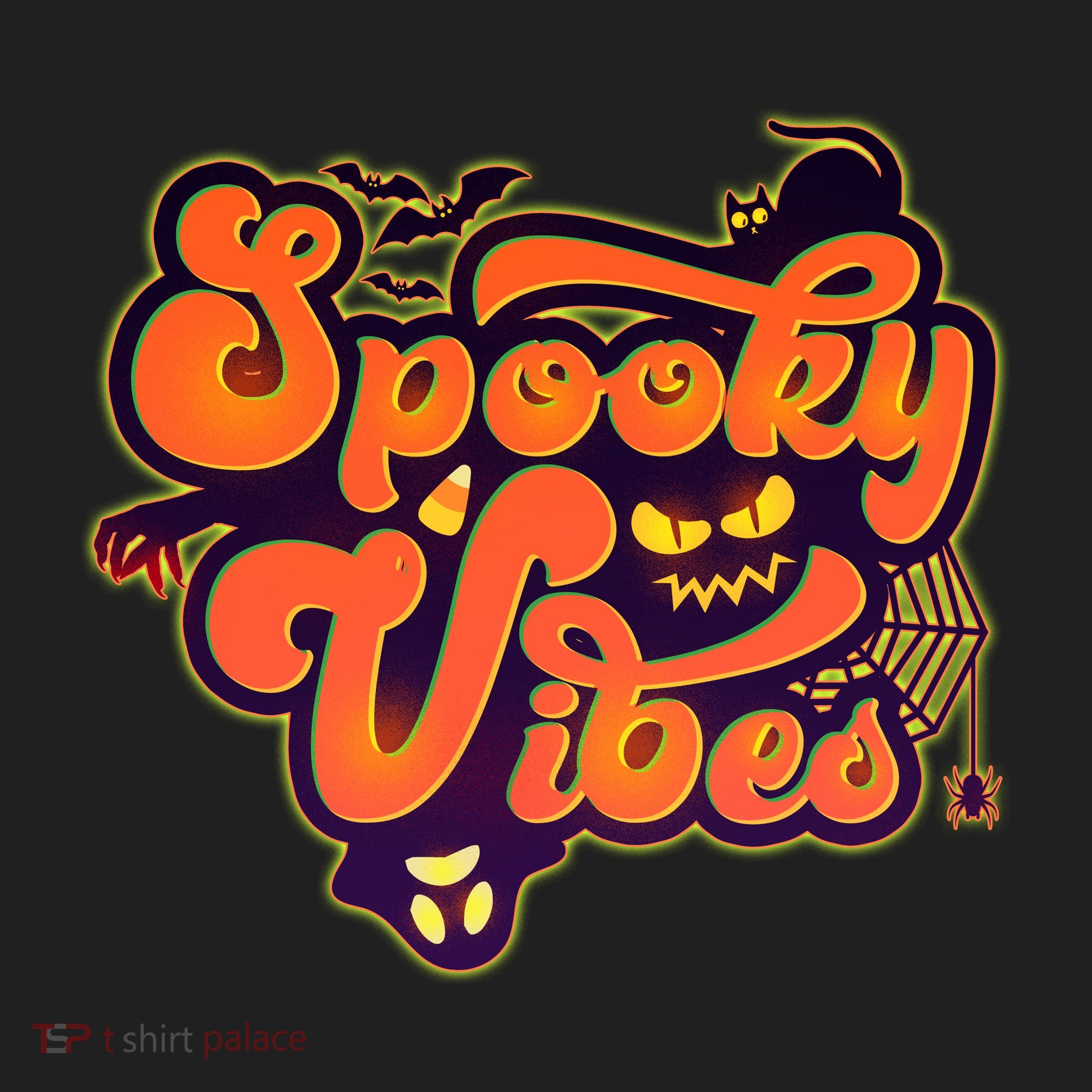 Retro Halloween Spooky Vibes Golf Towel