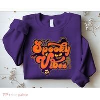 Retro Halloween Spooky Vibes Sweatshirt thumb 2