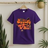 Retro Halloween Spooky Vibes T-Shirt thumb 2