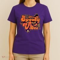 Retro Halloween Spooky Vibes T-Shirt thumb 4