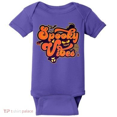 Retro Halloween Spooky Vibes Baby Bodysuit