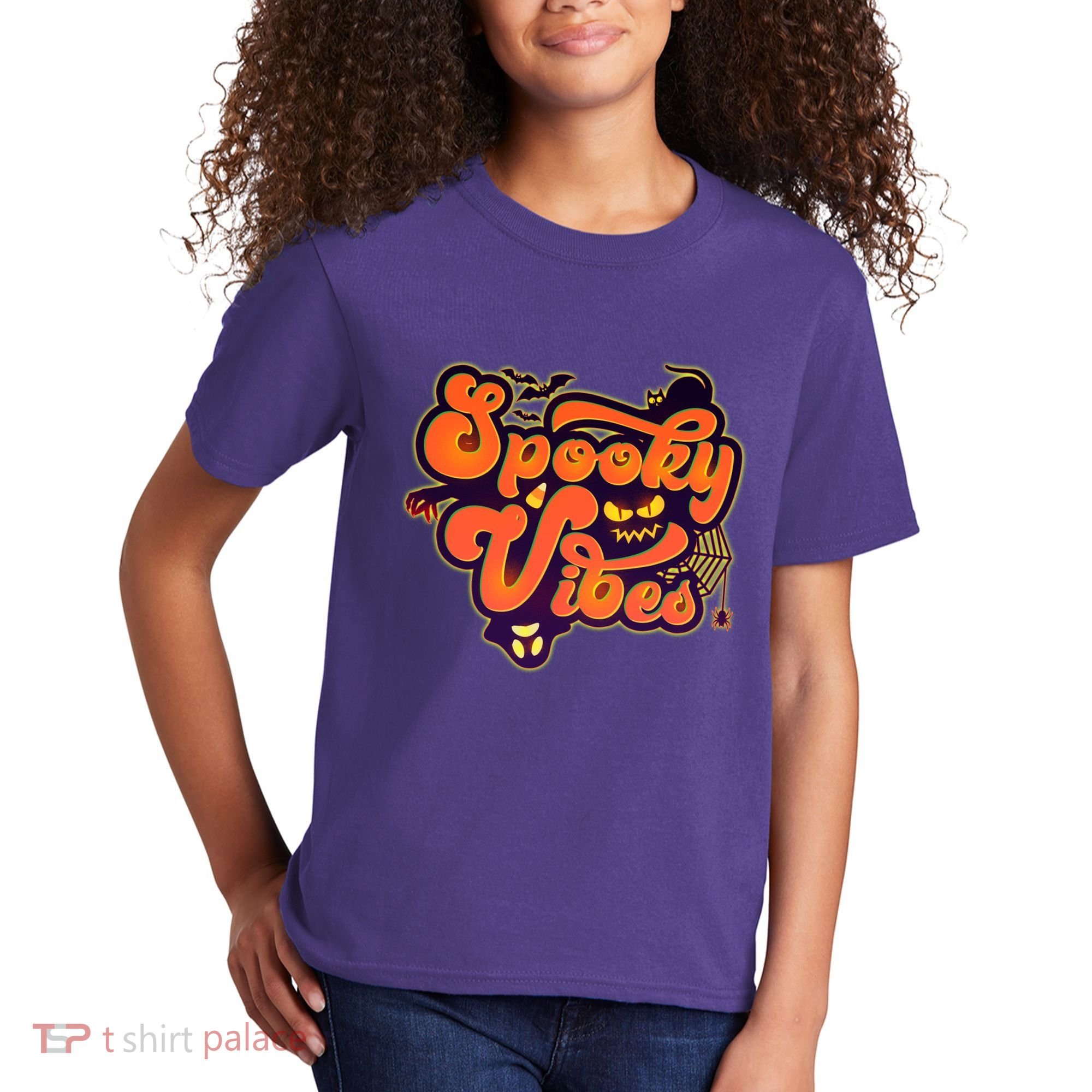 Retro Halloween Spooky Vibes Kids T-Shirt