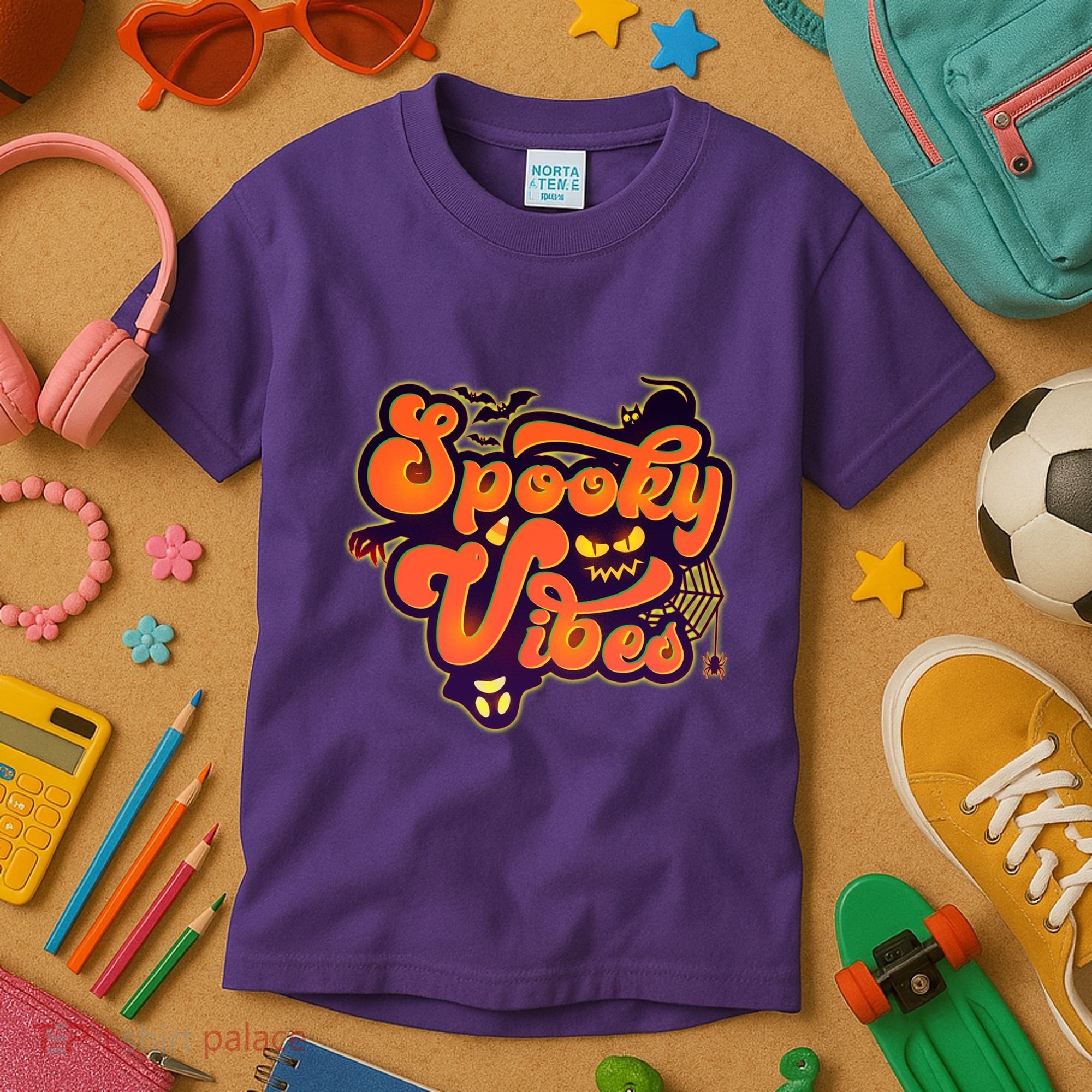Retro Halloween Spooky Vibes Kids T-Shirt