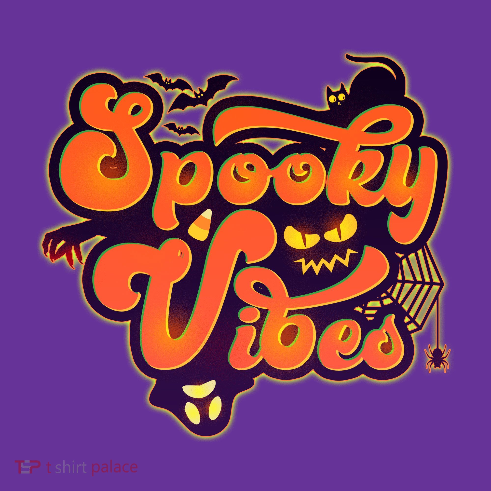 Retro Halloween Spooky Vibes Kids T-Shirt