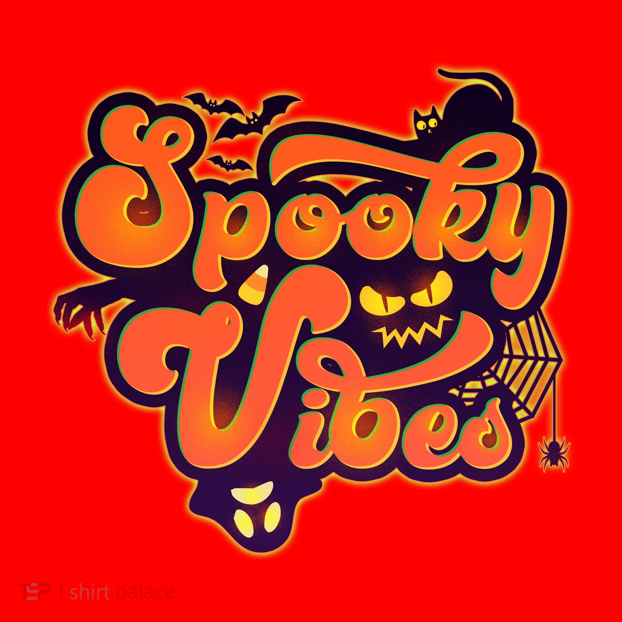 Retro Halloween Spooky Vibes Santa Hat