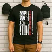 Raccoon Hunting Season USA Flag Coon Hunter T-Shirt thumb 6