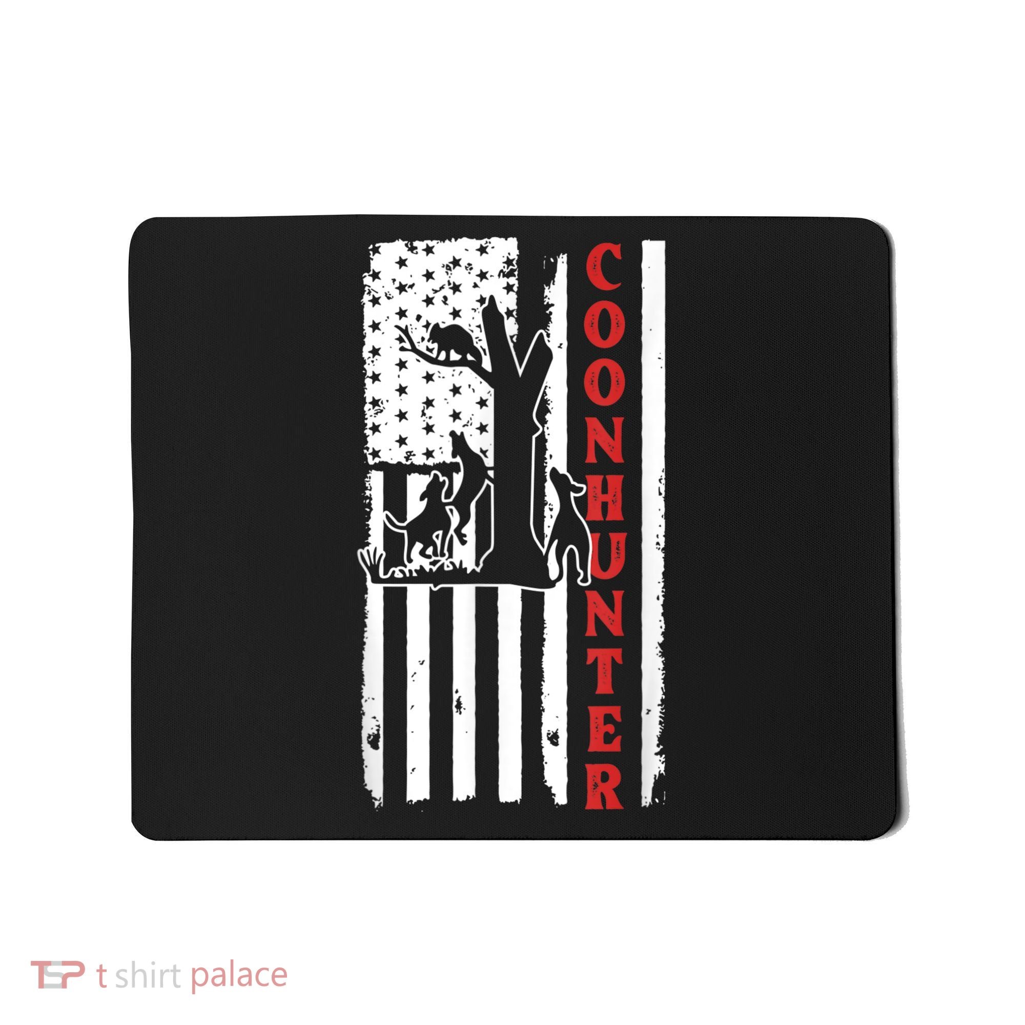 Raccoon Hunting Season USA Flag Coon Hunter Mousepad
