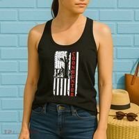 Raccoon Hunting Season USA Flag Coon Hunter Women's Tank Top thumb 2