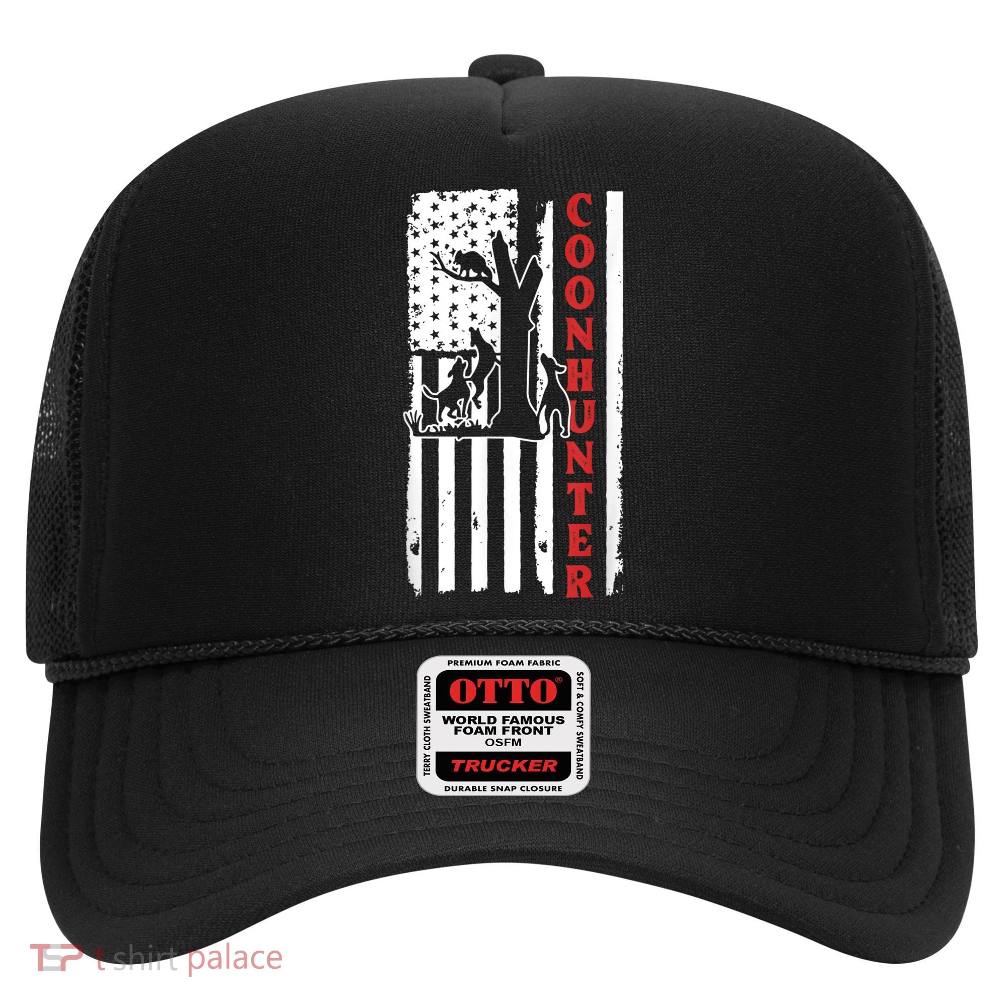 Raccoon Hunting Season USA Flag Coon Hunter Hat