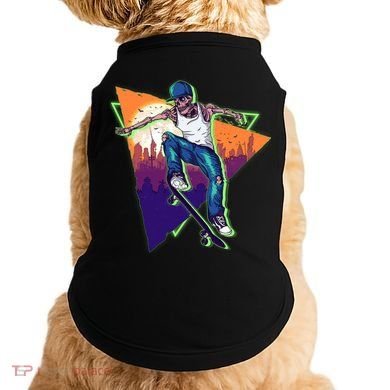 Retro Halloween Skateboarding Skater Skeleton Doggie Tank