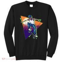 Retro Halloween Skateboarding Skater Skeleton Sweatshirt thumb 0