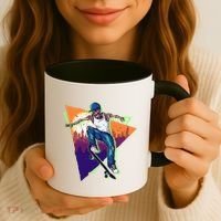 Retro Halloween Skateboarding Skater Skeleton Coffee Mug thumb 3
