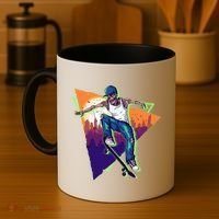 Retro Halloween Skateboarding Skater Skeleton Coffee Mug thumb 4