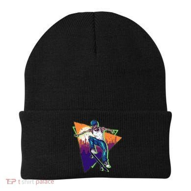 Retro Halloween Skateboarding Skater Skeleton Beanie
