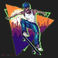 Retro Halloween Skateboarding Skater Skeleton Hat thumb 2