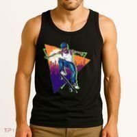 Retro Halloween Skateboarding Skater Skeleton Tank Top thumb 3