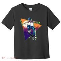 Retro Halloween Skateboarding Skater Skeleton Toddler T-Shirt thumb 0