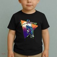 Retro Halloween Skateboarding Skater Skeleton Toddler T-Shirt thumb 2