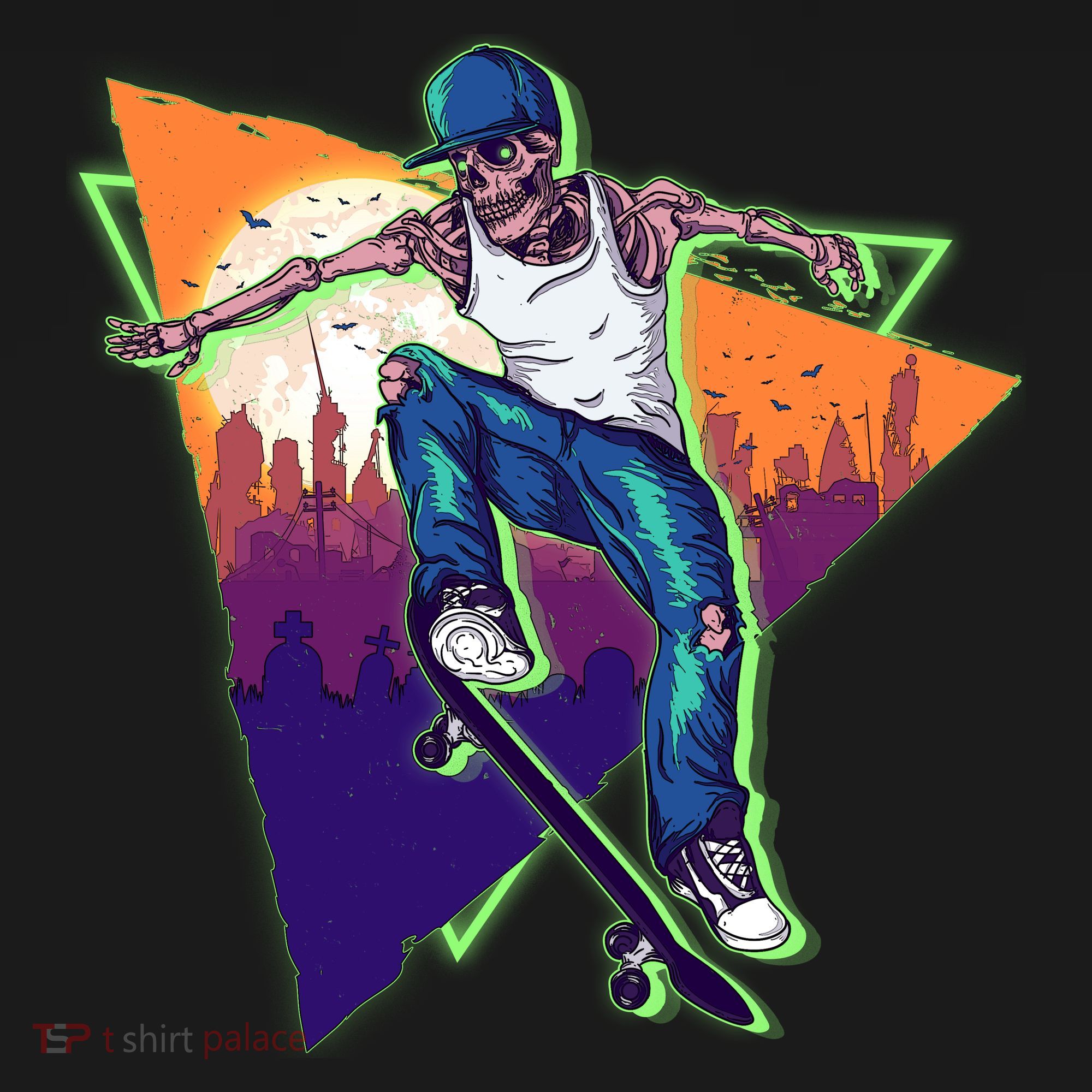 Retro Halloween Skateboarding Skater Skeleton Visor