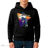 Retro Halloween Skateboarding Skater Skeleton Kids Hoodie thumb 4