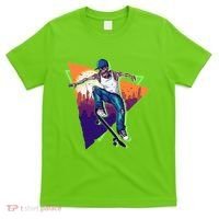Retro Halloween Skateboarding Skater Skeleton T-Shirt thumb 0