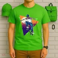 Retro Halloween Skateboarding Skater Skeleton T-Shirt thumb 6