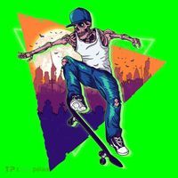 Retro Halloween Skateboarding Skater Skeleton Mousepad thumb 1