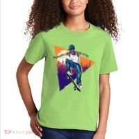 Retro Halloween Skateboarding Skater Skeleton Kids T-Shirt thumb 2