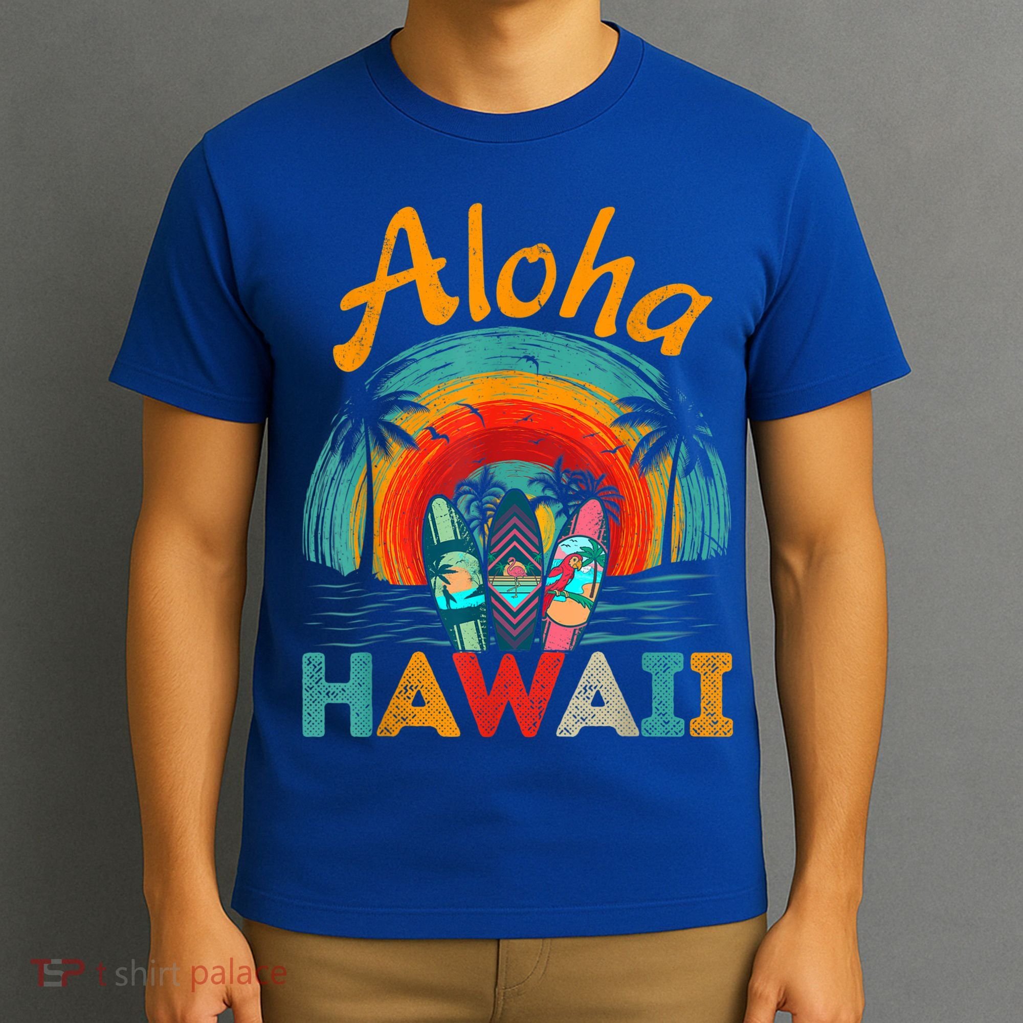 Retro Hawaiian Surfboard Aloha Hawaii Island Surfer Outfits T-Shirt