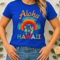 Retro Hawaiian Surfboard Aloha Hawaii Island Surfer Outfits Women's T-Shirt thumb 2