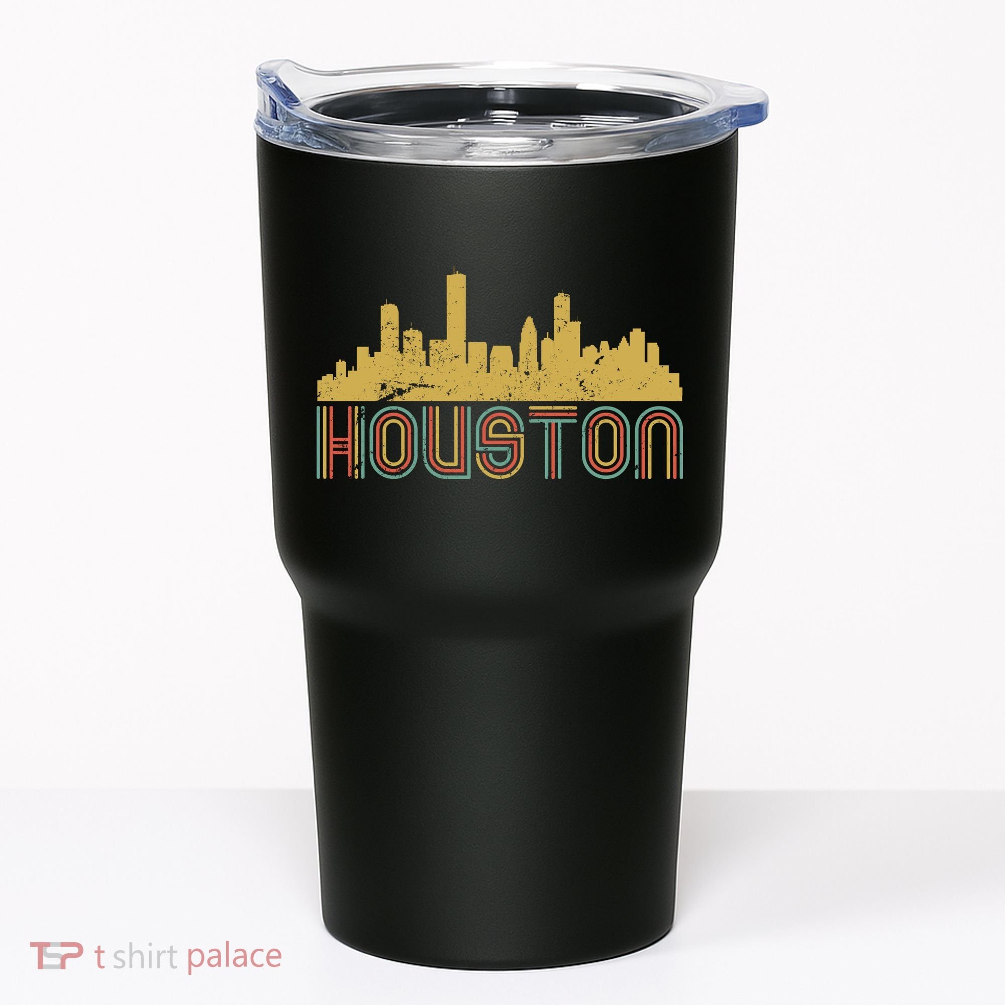 Retro Houston Skyline Texas Tumbler