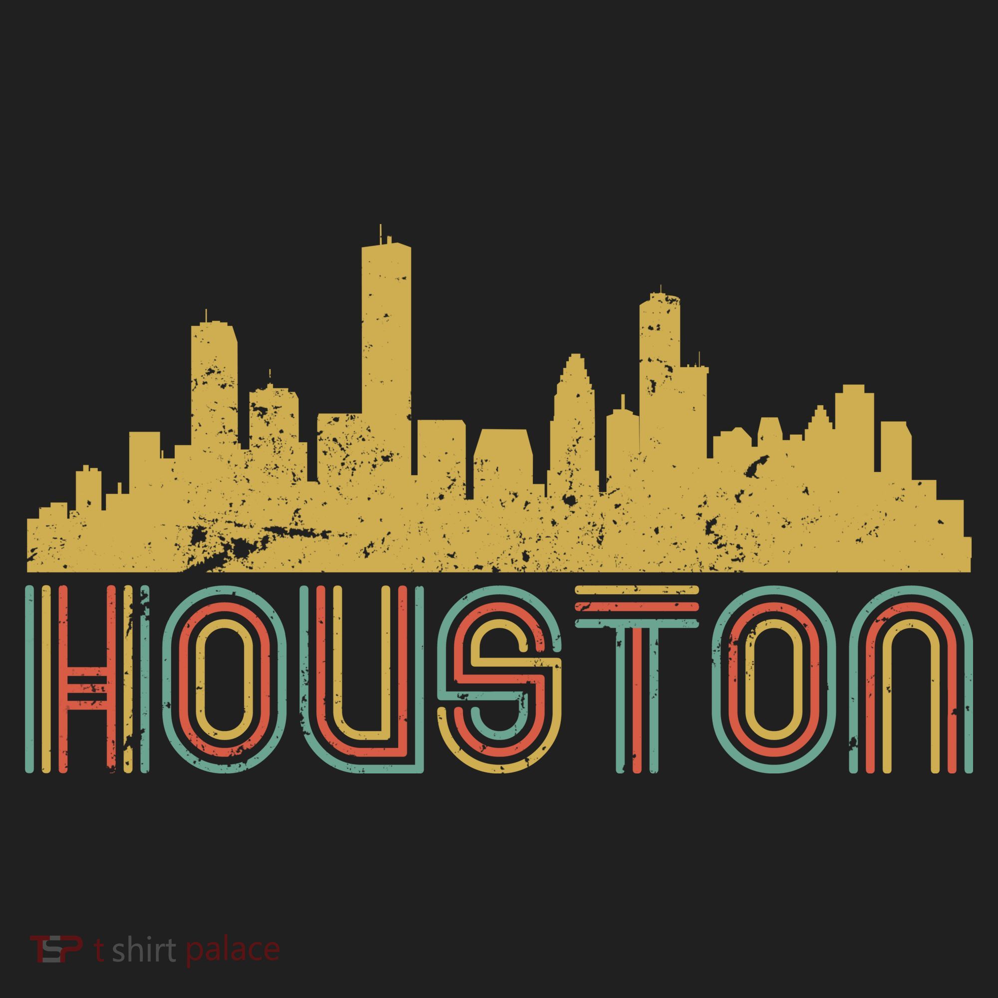 Retro Houston Skyline Texas Tumbler