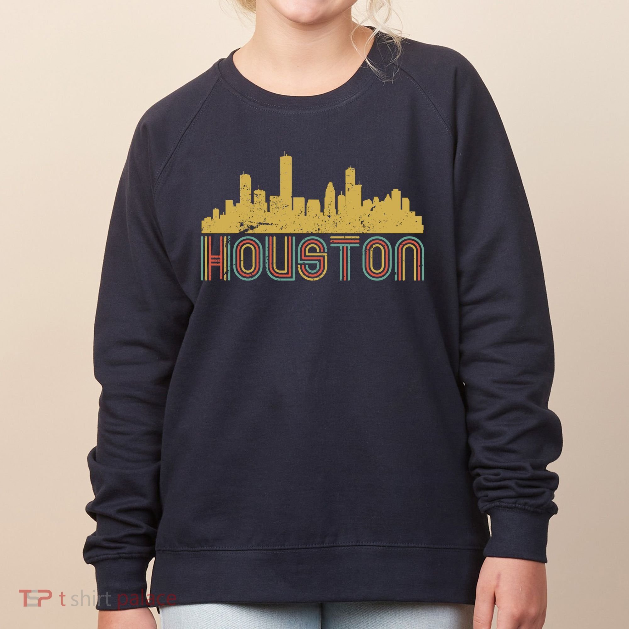 Retro Houston Skyline Texas Women's Sweatshirt