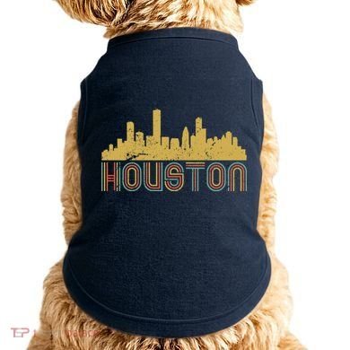 Retro Houston Skyline Texas Doggie Tank