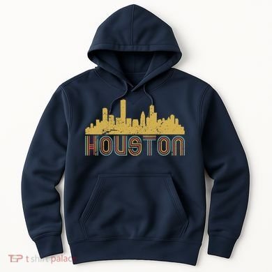 Retro Houston Skyline Texas Hoodie