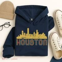 Retro Houston Skyline Texas Hoodie thumb 4