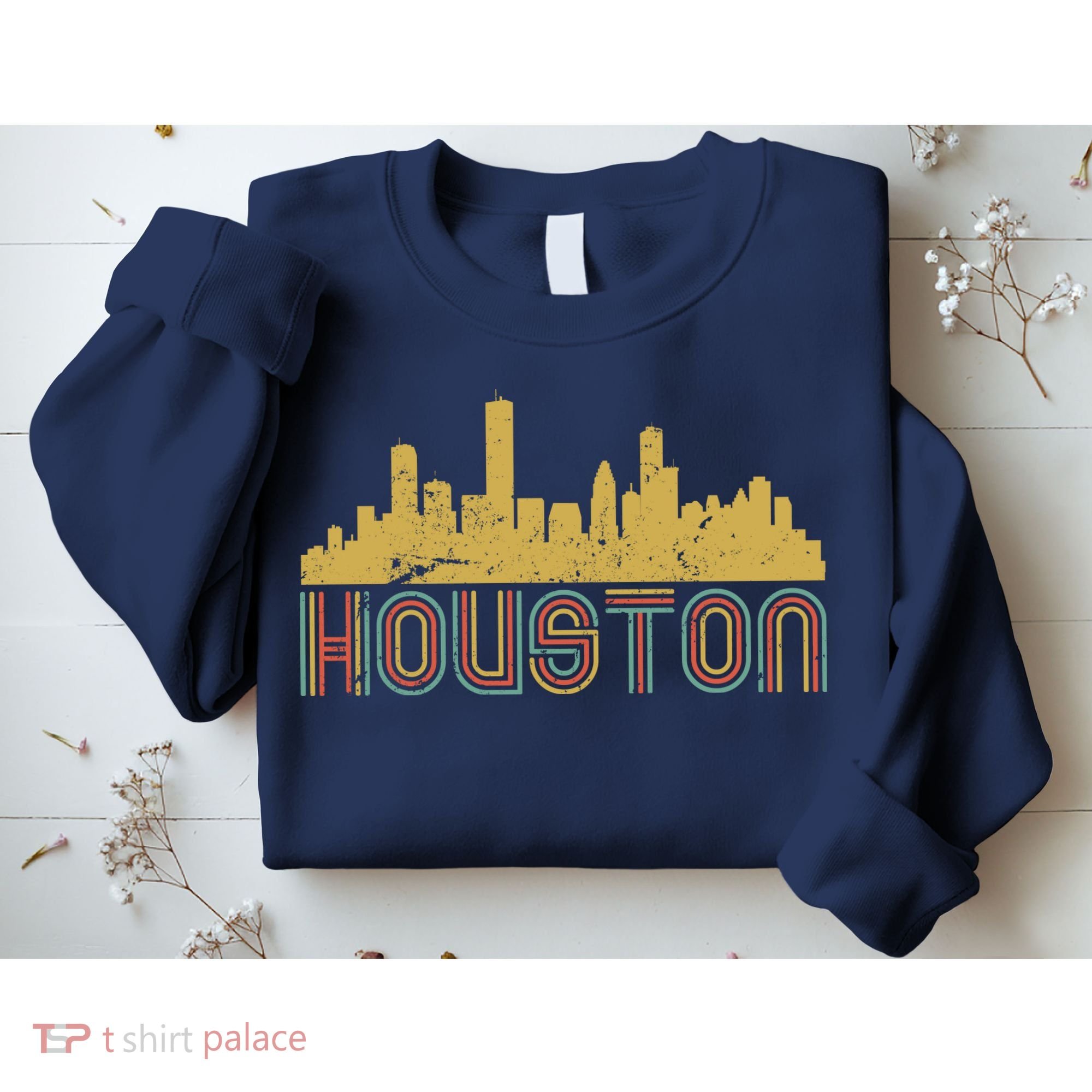 Retro Houston Skyline Texas Sweatshirt