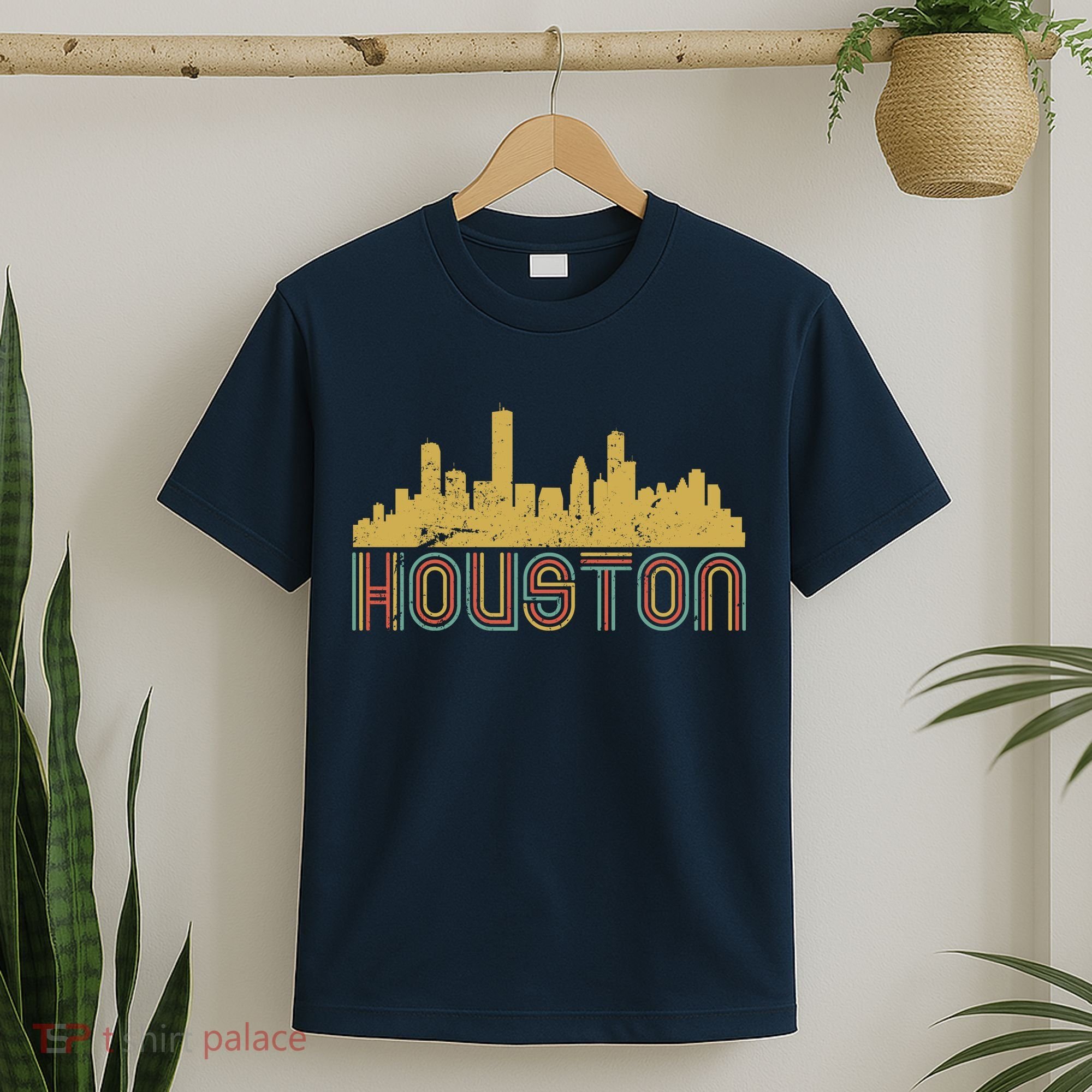 Retro Houston Skyline Texas T-Shirt