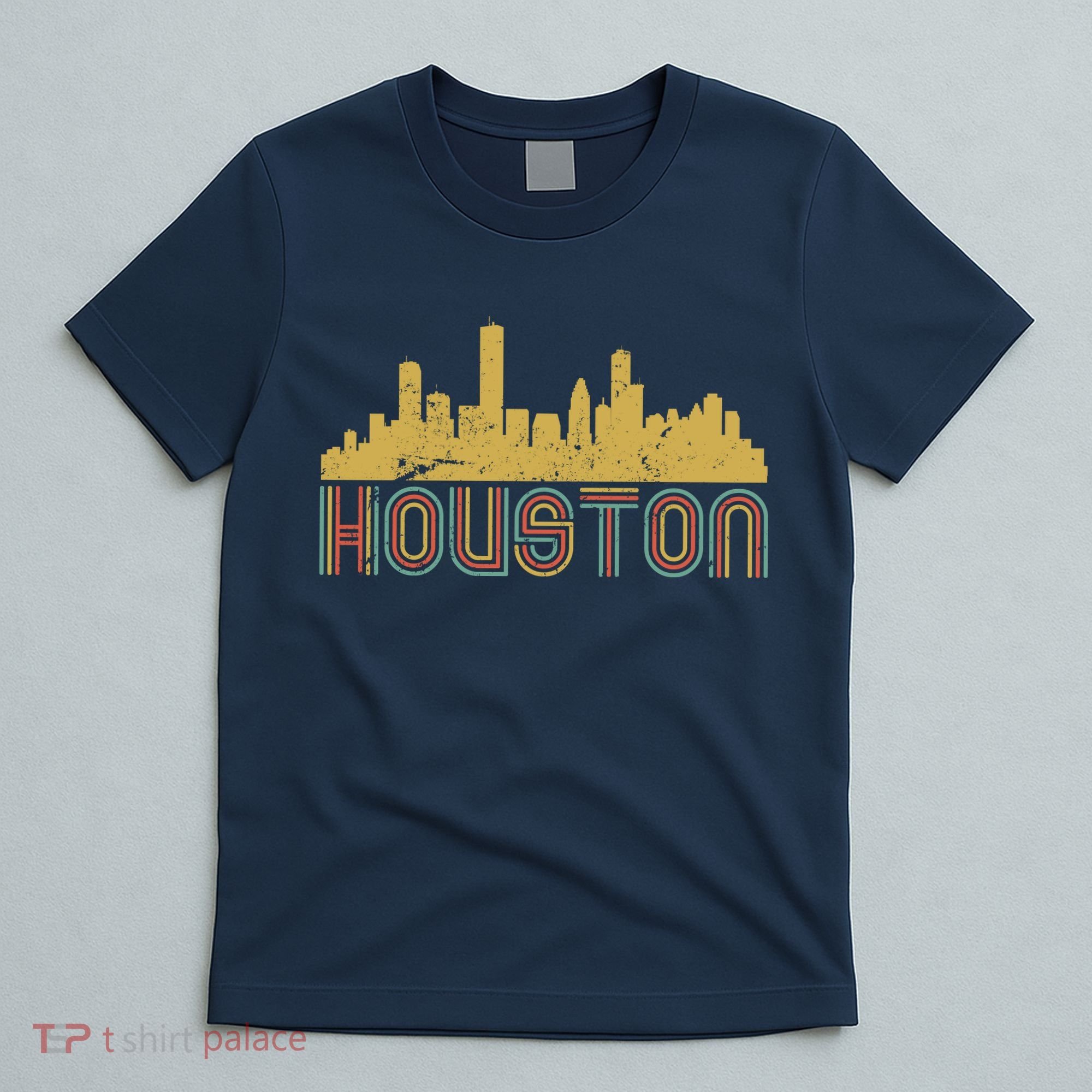 Retro Houston Skyline Texas T-Shirt