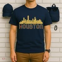 Retro Houston Skyline Texas T-Shirt thumb 6