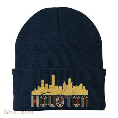 Retro Houston Skyline Texas Beanie