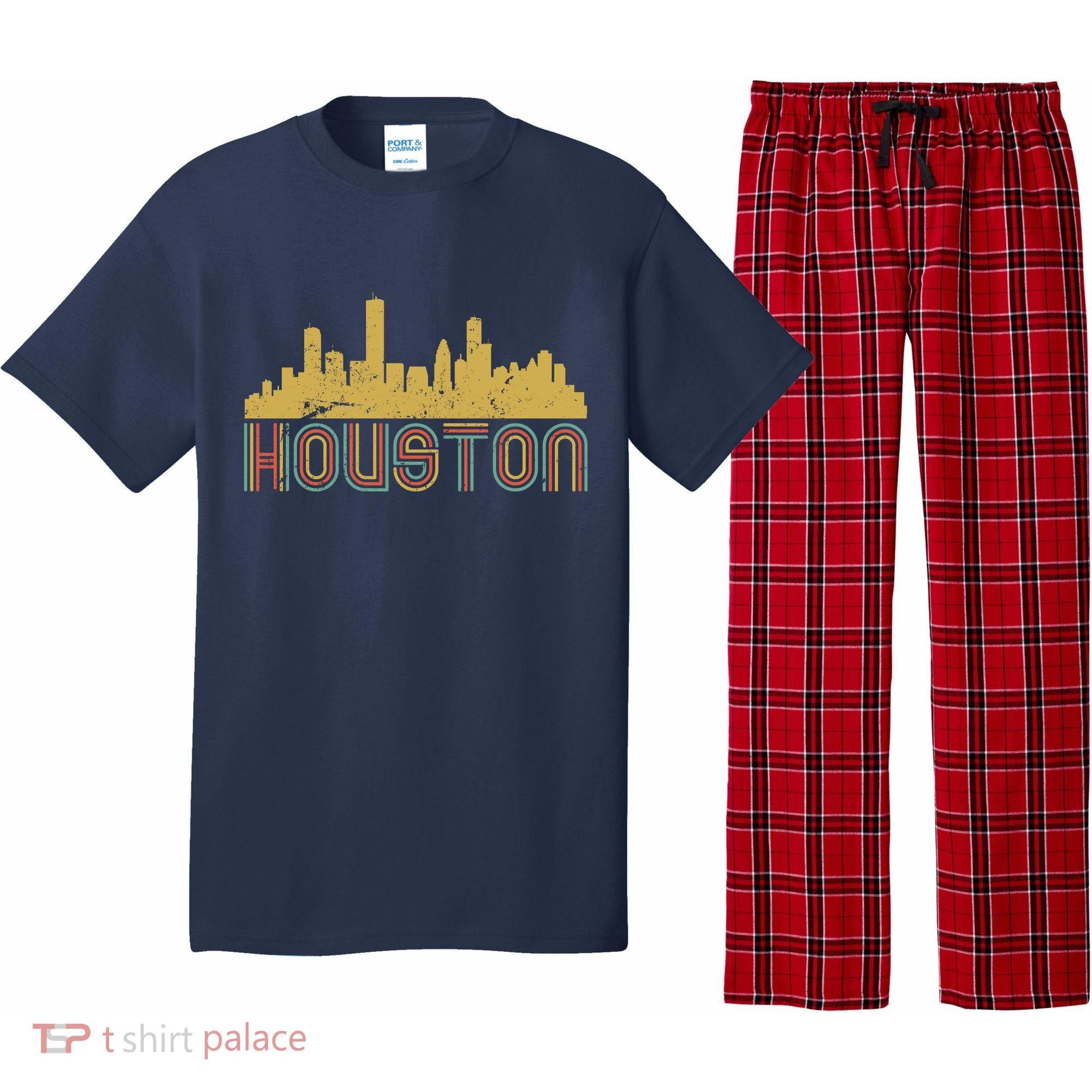Retro Houston Skyline Texas Pajama Set