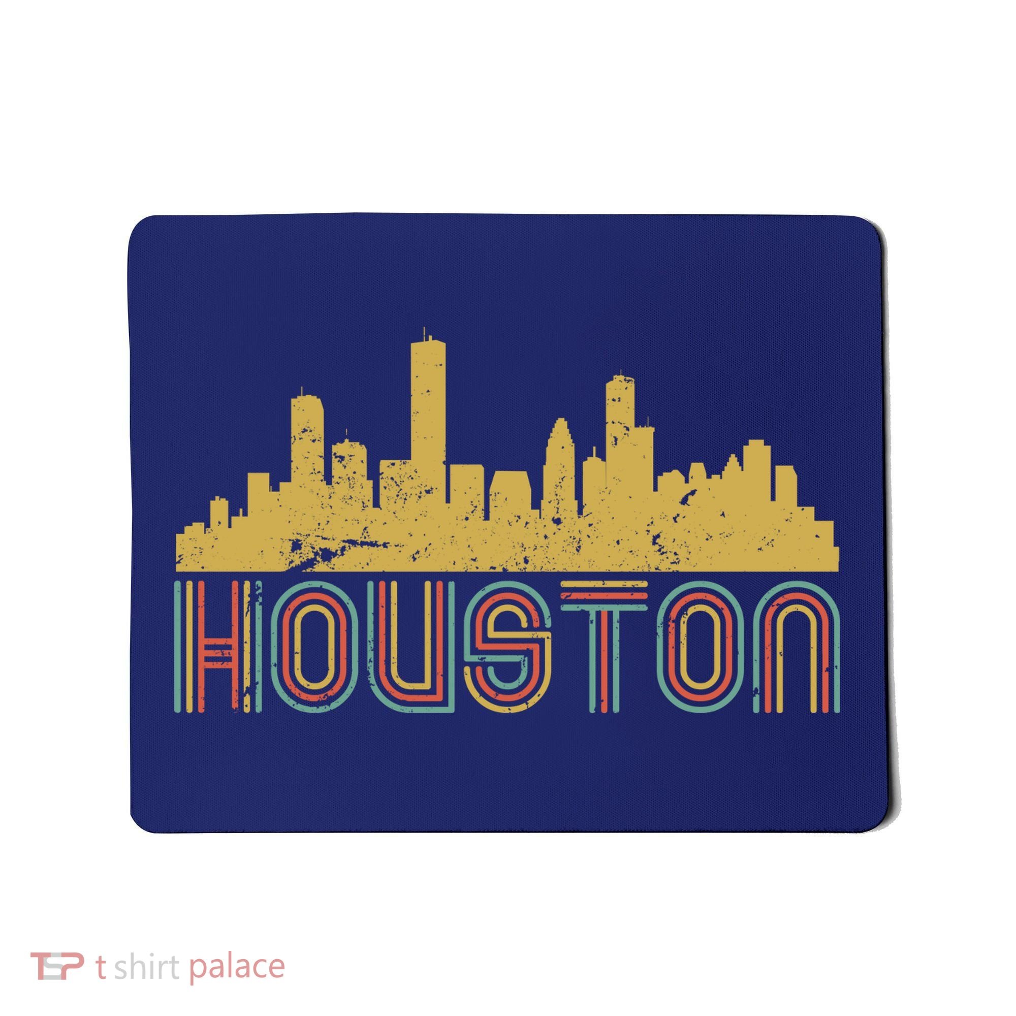 Retro Houston Skyline Texas Mousepad