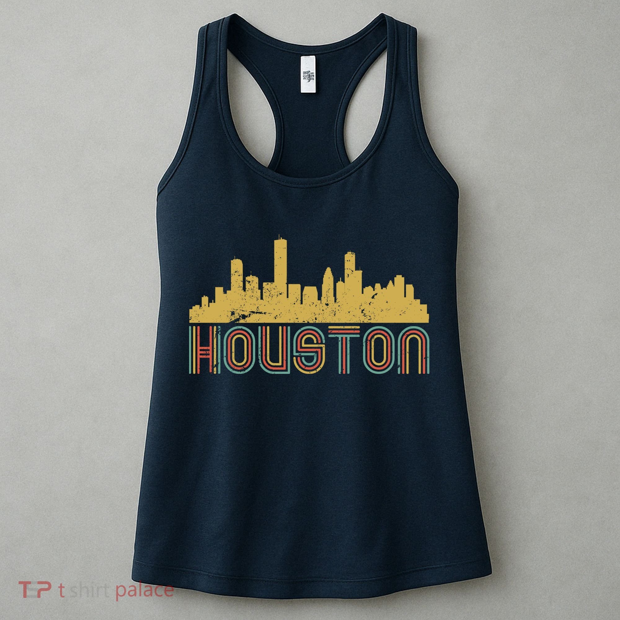 Retro Houston Skyline Texas Women's Tank Top