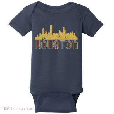 Retro Houston Skyline Texas Baby Bodysuit