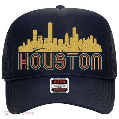 Retro Houston Skyline Texas Hat