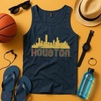 Retro Houston Skyline Texas Tank Top thumb 4